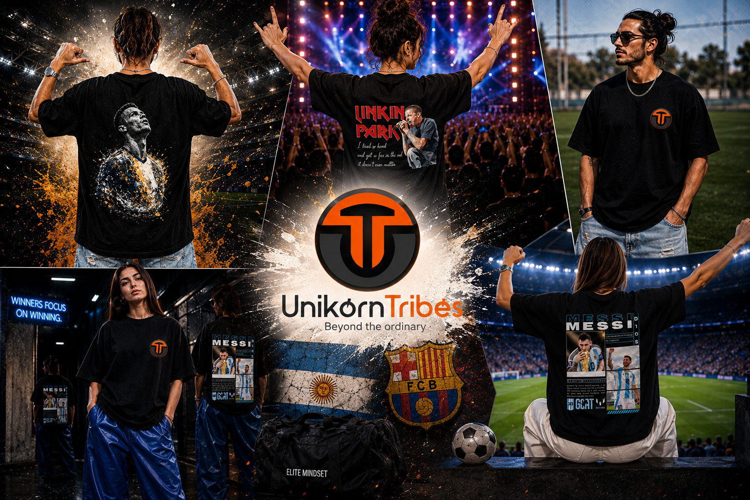 GOAT Tribe graphic t-shirts from UnikornTribes, made for football nights and legendary music