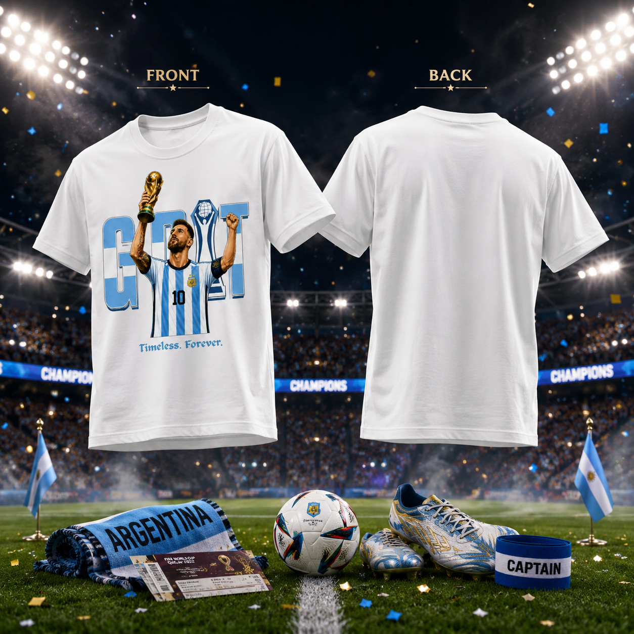 GOAT-Timeless Forever| Messi Fan T-Shirt