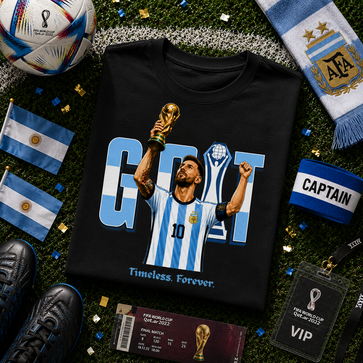 GOAT-Timeless Forever| Messi Fan T-Shirt