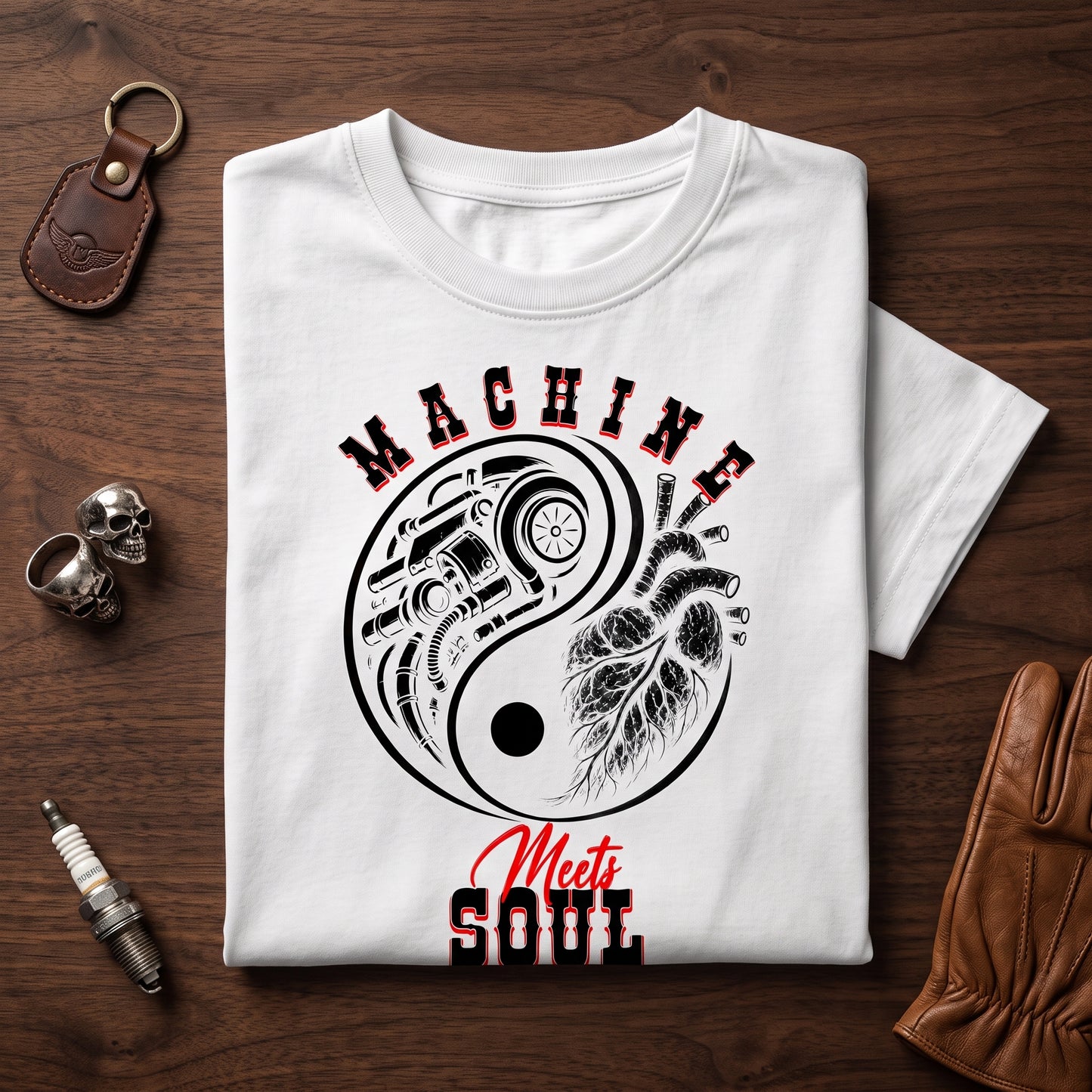 Machine Meets Soul | Premium Biker T-Shirt
