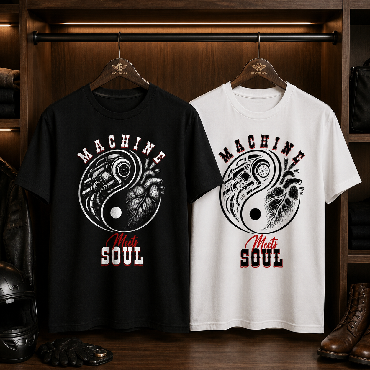 Machine Meets Soul | Premium Biker T-Shirt