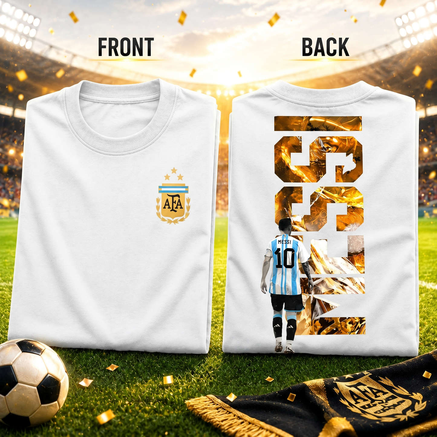 The Golden GOAT | Messi Fan T-Shirt