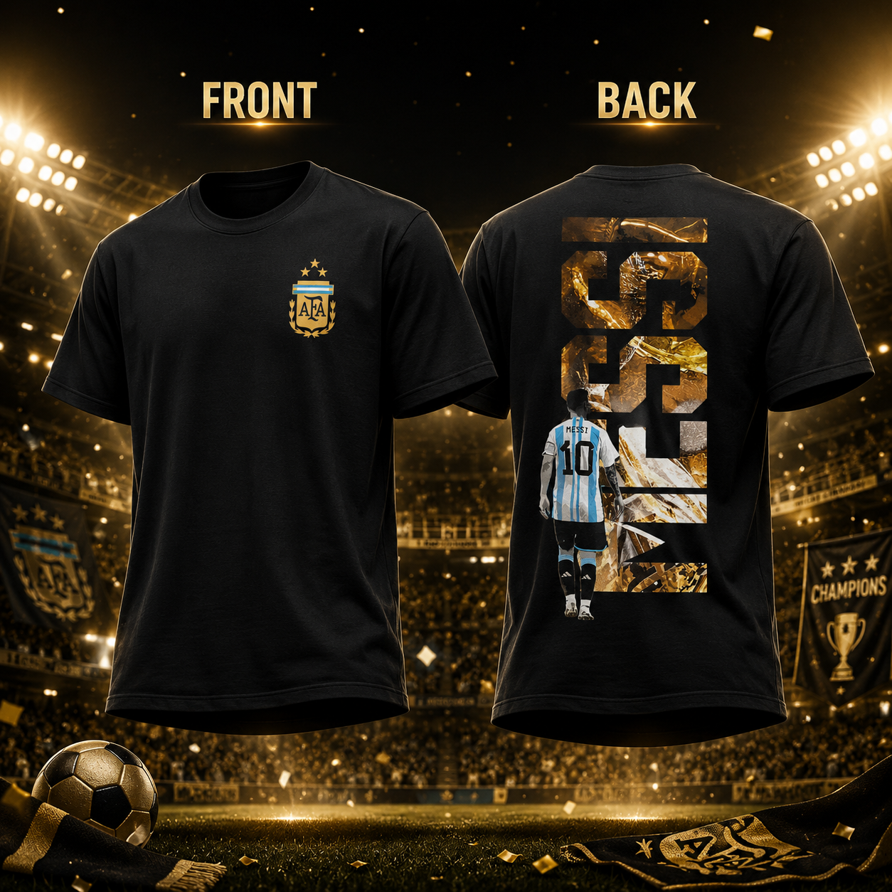 The Golden GOAT | Messi Fan T-Shirt