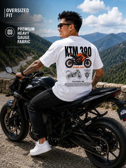 Male model wearing the white RXTREME Rider Motorcycle Rider T-Shirt with premium biker-inspired design.